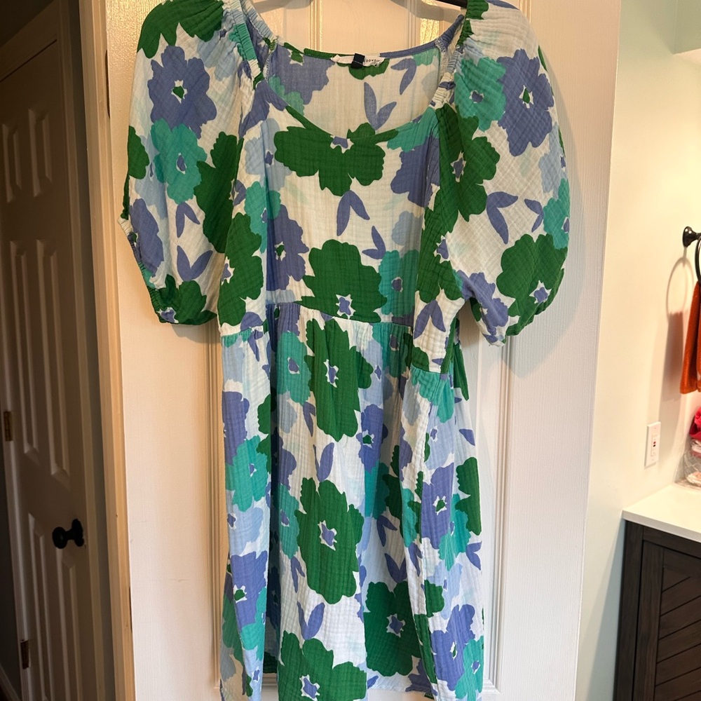 Floral Puff Sleeve Mini Dress